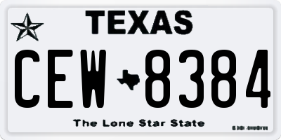 TX license plate CEW8384