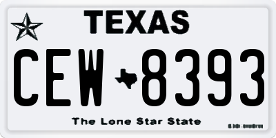 TX license plate CEW8393