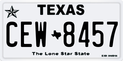TX license plate CEW8457