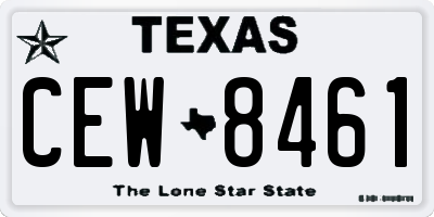 TX license plate CEW8461