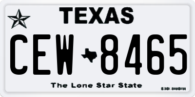 TX license plate CEW8465