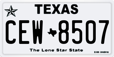 TX license plate CEW8507