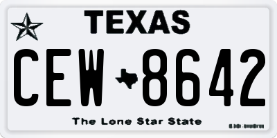 TX license plate CEW8642