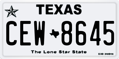 TX license plate CEW8645