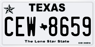 TX license plate CEW8659