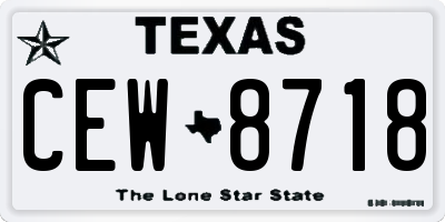 TX license plate CEW8718