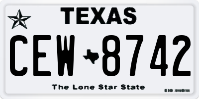TX license plate CEW8742