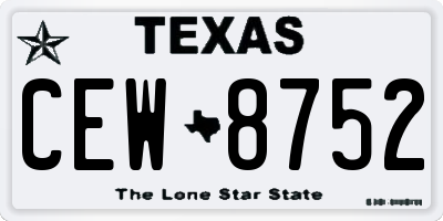 TX license plate CEW8752