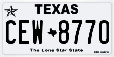TX license plate CEW8770