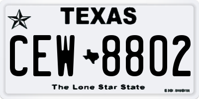 TX license plate CEW8802