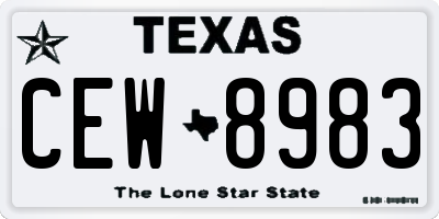 TX license plate CEW8983