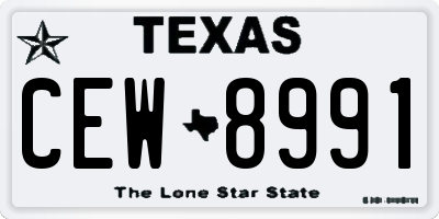 TX license plate CEW8991