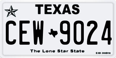 TX license plate CEW9024