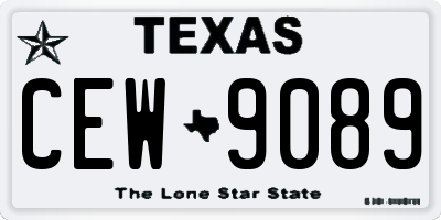 TX license plate CEW9089