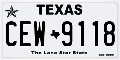 TX license plate CEW9118