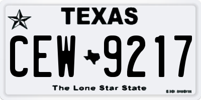 TX license plate CEW9217