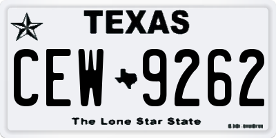 TX license plate CEW9262