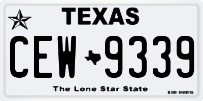 TX license plate CEW9339