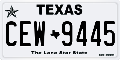 TX license plate CEW9445
