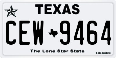 TX license plate CEW9464