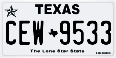 TX license plate CEW9533