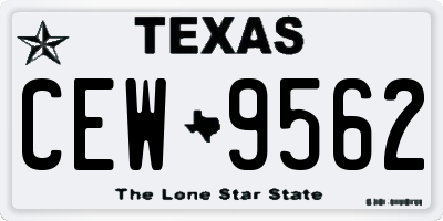 TX license plate CEW9562