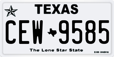 TX license plate CEW9585