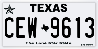 TX license plate CEW9613