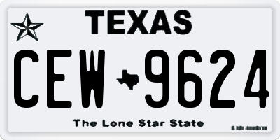 TX license plate CEW9624