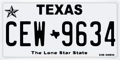 TX license plate CEW9634