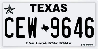 TX license plate CEW9646