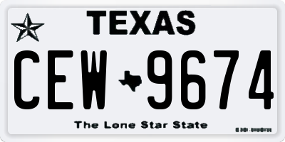 TX license plate CEW9674
