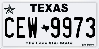 TX license plate CEW9973