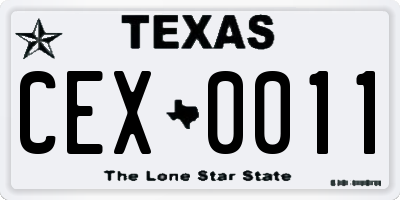 TX license plate CEX0011
