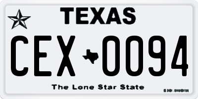 TX license plate CEX0094
