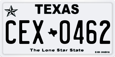 TX license plate CEX0462