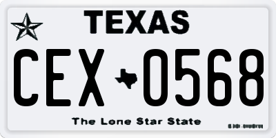 TX license plate CEX0568