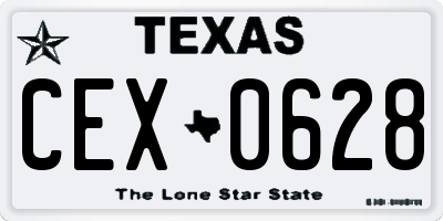 TX license plate CEX0628