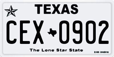TX license plate CEX0902