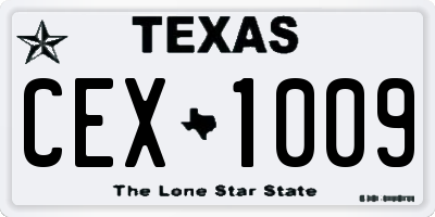 TX license plate CEX1009