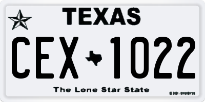 TX license plate CEX1022