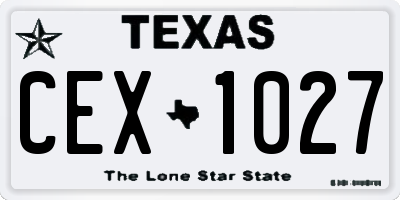 TX license plate CEX1027