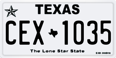 TX license plate CEX1035