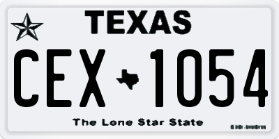TX license plate CEX1054