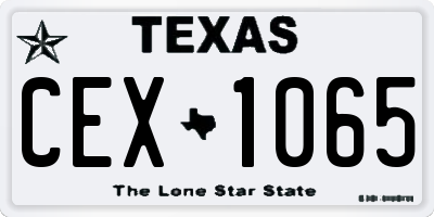 TX license plate CEX1065