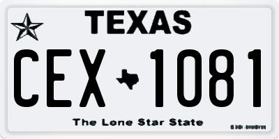 TX license plate CEX1081