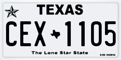 TX license plate CEX1105