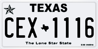 TX license plate CEX1116