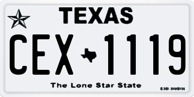 TX license plate CEX1119