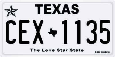 TX license plate CEX1135